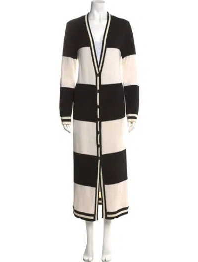 Pre-owned Alice And Olivia Wool Colorblock Pattern Sweater In Black