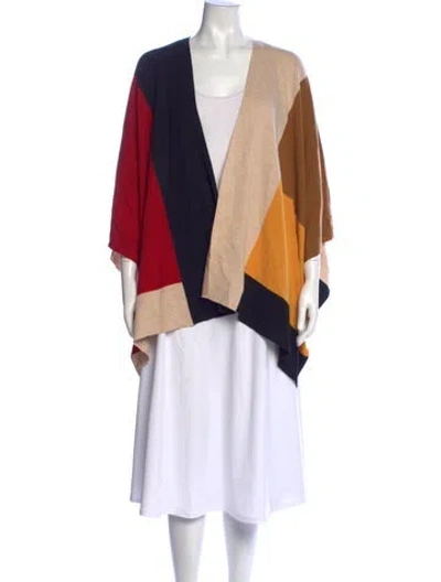 Pre-owned Alice And Olivia Wool Colorblock Pattern Sweater In Black