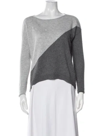 Pre-owned Alice And Olivia Wool Colorblock Pattern Sweater In Gray