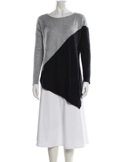 Pre-owned Alice And Olivia Wool Colorblock Pattern Sweater In Gray