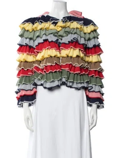 Pre-owned Alice And Olivia Wool Colorblock Pattern Sweater In Multi