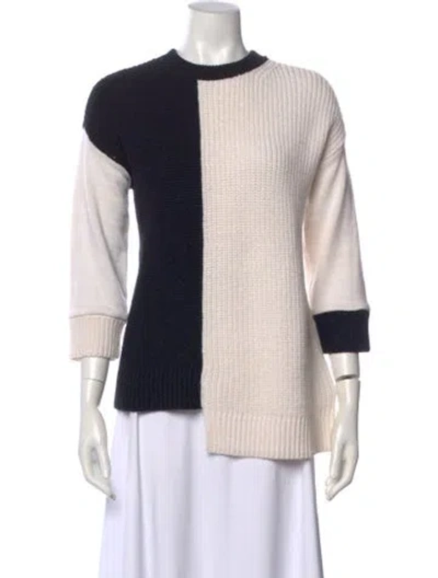 Pre-owned Alice And Olivia Wool Colorblock Pattern Sweater In Neutral