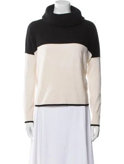 Pre-owned Alice And Olivia Wool Colorblock Pattern Sweater In Neutral