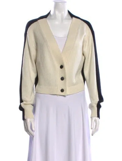 Pre-owned Alice And Olivia Wool Colorblock Pattern Sweater In Neutral
