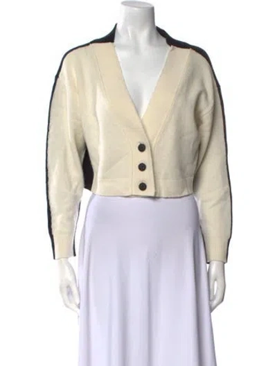 Pre-owned Alice And Olivia Wool Colorblock Pattern Sweater In Neutral