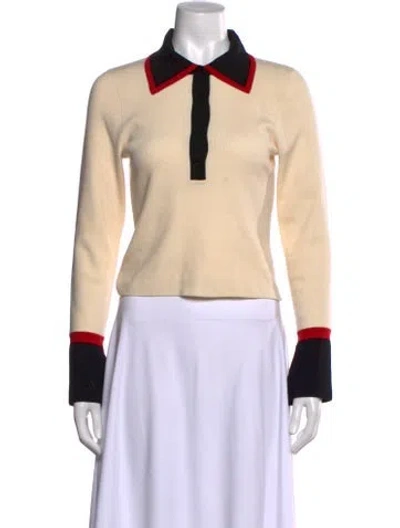 Pre-owned Alice And Olivia Wool Colorblock Pattern Sweater In Neutral