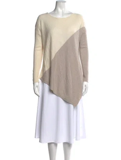 Pre-owned Alice And Olivia Wool Colorblock Pattern Sweater In Neutral