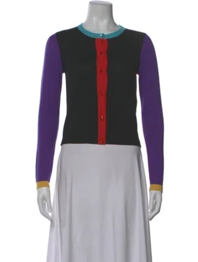 Pre-owned Alice And Olivia Wool Colorblock Pattern Sweater W/ Tags In Gray
