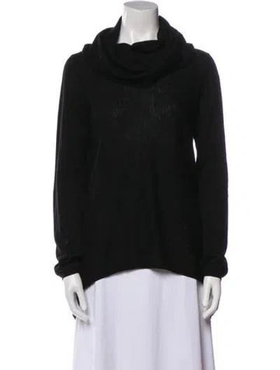 Pre-owned Alice And Olivia Wool Cowl Neck Sweater In Black