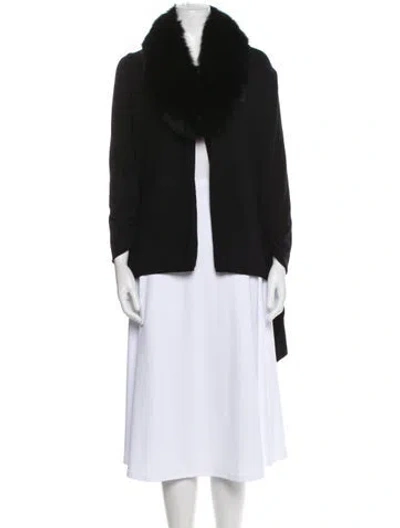 Pre-owned Alice And Olivia Wool Cowl Neck Sweater In Black