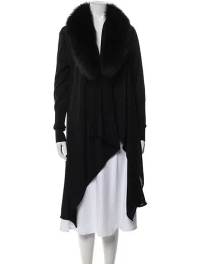 Pre-owned Alice And Olivia Wool Cowl Neck Sweater In Black