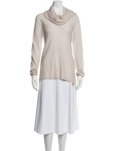 Pre-owned Alice And Olivia Wool Cowl Neck Sweater In White