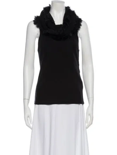 Pre-owned Alice And Olivia Wool Cowl Neck Top In Black