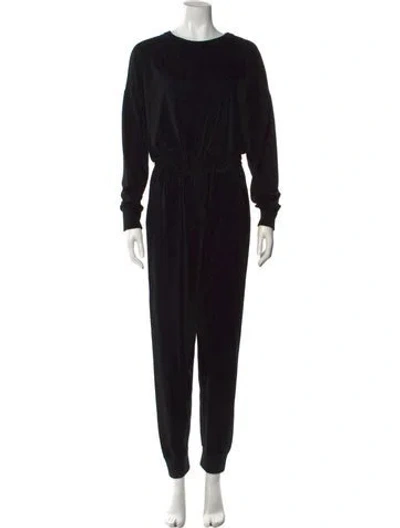 Pre-owned Alice And Olivia Wool Crew Neck Jumpsuit In Black