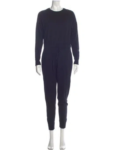 Pre-owned Alice And Olivia Wool Crew Neck Jumpsuit In Blue