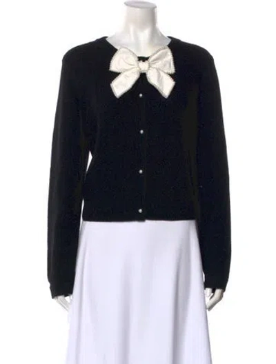 Pre-owned Alice And Olivia Wool Crew Neck Sweater In Black
