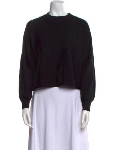 Pre-owned Alice And Olivia Wool Crew Neck Sweater In Black