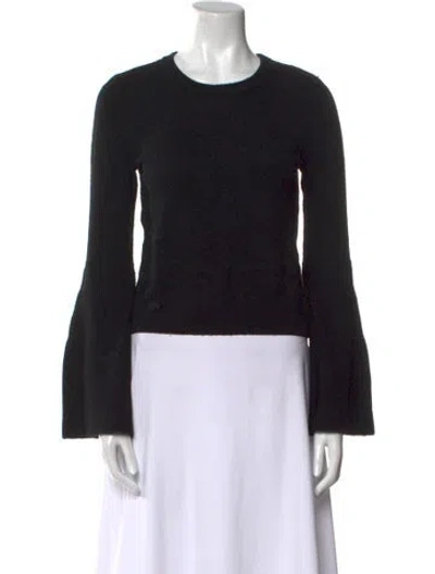Pre-owned Alice And Olivia Wool Crew Neck Sweater In Black