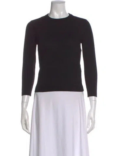 Pre-owned Alice And Olivia Wool Crew Neck Sweater In Black