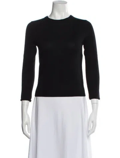 Pre-owned Alice And Olivia Wool Crew Neck Sweater In Black