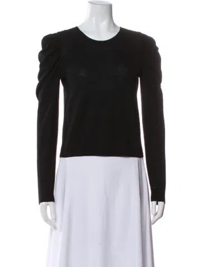 Pre-owned Alice And Olivia Wool Crew Neck Sweater In Black
