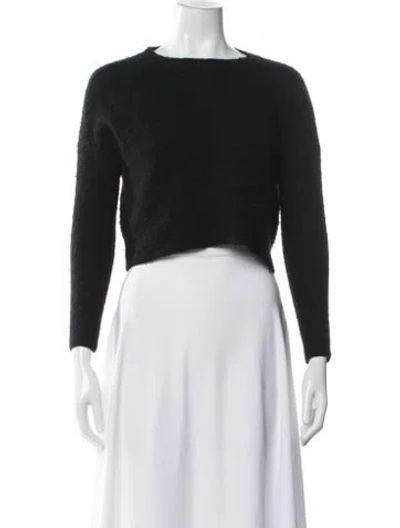 Pre-owned Alice And Olivia Wool Crew Neck Sweater In Black