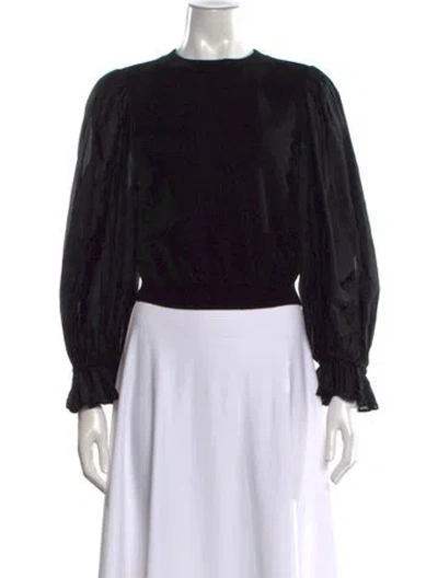 Pre-owned Alice And Olivia Wool Crew Neck Sweater In Black