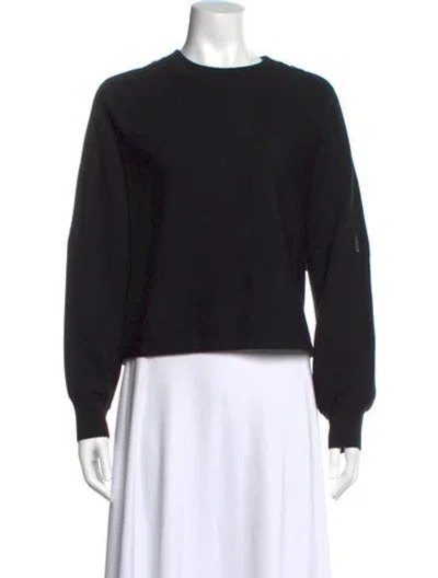 Pre-owned Alice And Olivia Wool Crew Neck Sweater In Black