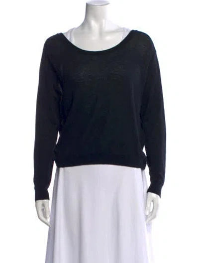 Pre-owned Alice And Olivia Wool Crew Neck Sweater In Black