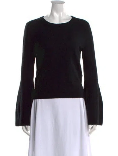 Pre-owned Alice + Olivia Wool Crew Neck Sweater In Black