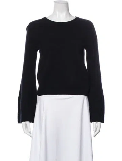 Pre-owned Alice And Olivia Wool Crew Neck Sweater In Blue