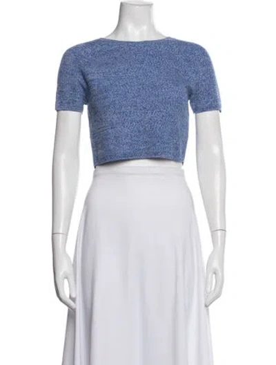 Pre-owned Alice And Olivia Wool Crew Neck Sweater In Blue/white