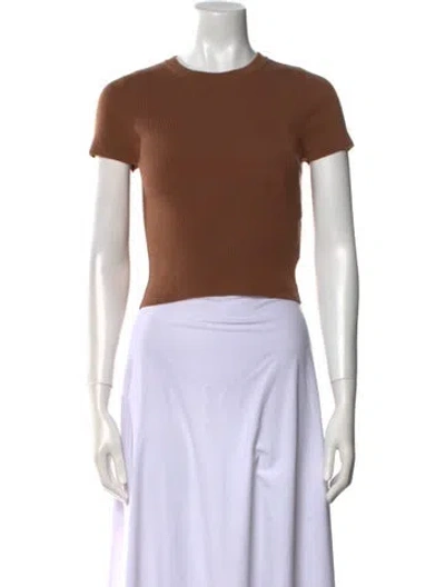 Pre-owned Alice And Olivia Wool Crew Neck Sweater In Brown