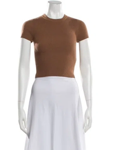 Pre-owned Alice And Olivia Wool Crew Neck Sweater In Brown
