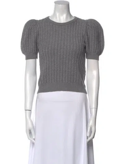 Pre-owned Alice And Olivia Wool Crew Neck Sweater In Gray