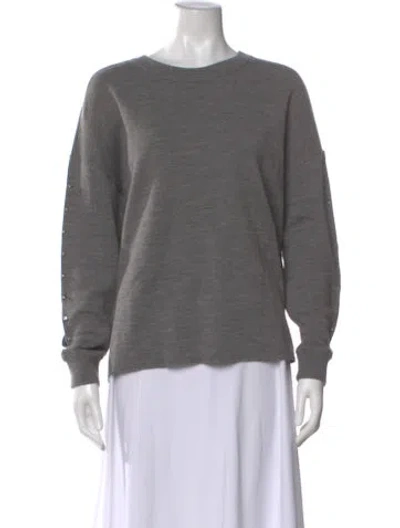 Pre-owned Alice And Olivia Wool Crew Neck Sweater In Gray