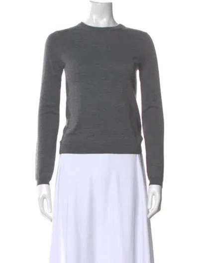 Pre-owned Alice And Olivia Wool Crew Neck Sweater In Gray