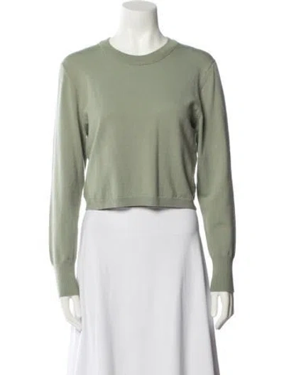 Pre-owned Alice And Olivia Wool Crew Neck Sweater In Green