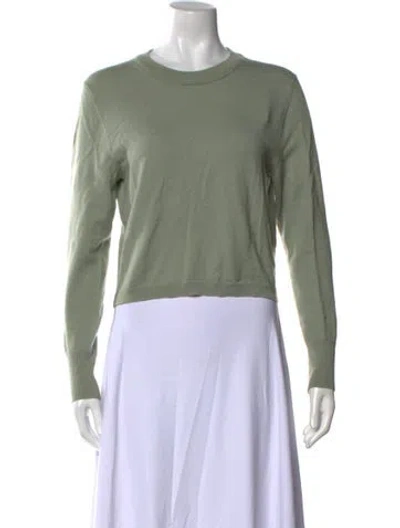 Pre-owned Alice And Olivia Wool Crew Neck Sweater In Green