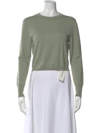 Pre-owned Alice And Olivia Wool Crew Neck Sweater In Green