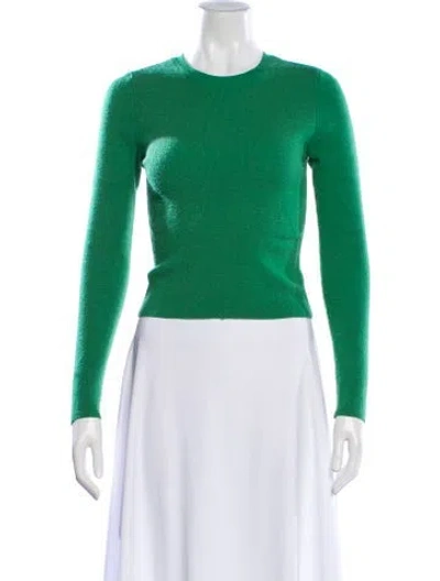 Pre-owned Alice And Olivia Wool Crew Neck Sweater In Green