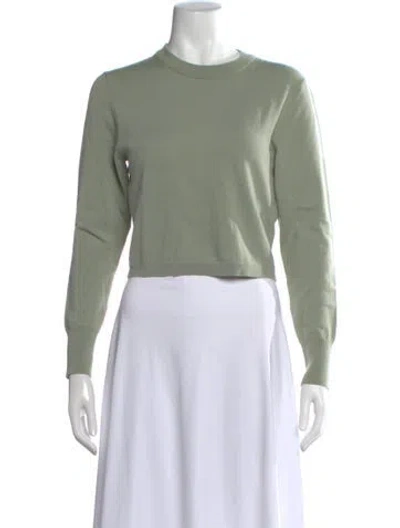 Pre-owned Alice And Olivia Wool Crew Neck Sweater In Green