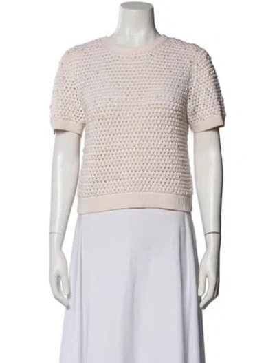 Pre-owned Alice And Olivia Wool Crew Neck Sweater In Neutral