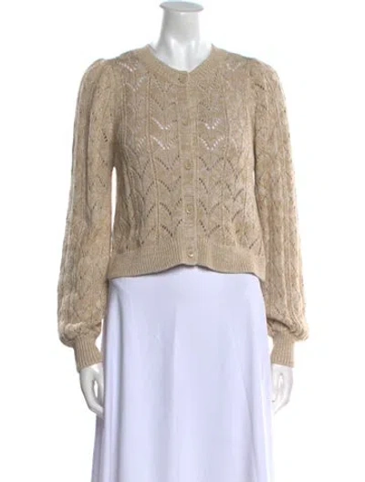 Pre-owned Alice And Olivia Wool Crew Neck Sweater In Neutral