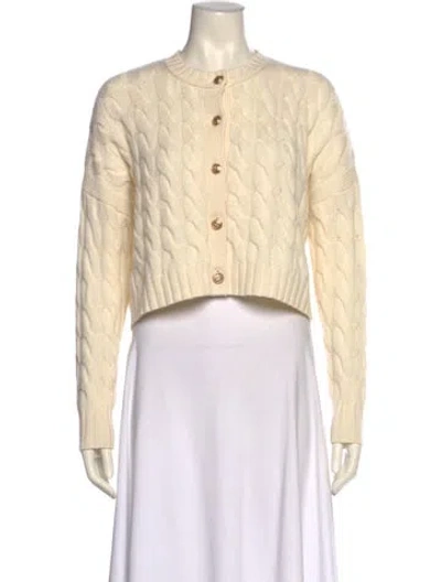 Pre-owned Alice And Olivia Wool Crew Neck Sweater In Neutral