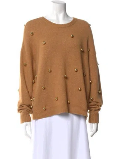 Pre-owned Alice And Olivia Wool Crew Neck Sweater In Neutral