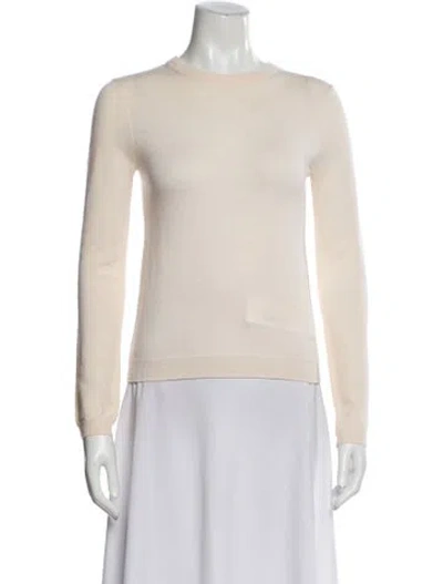 Pre-owned Alice And Olivia Wool Crew Neck Sweater In Neutral