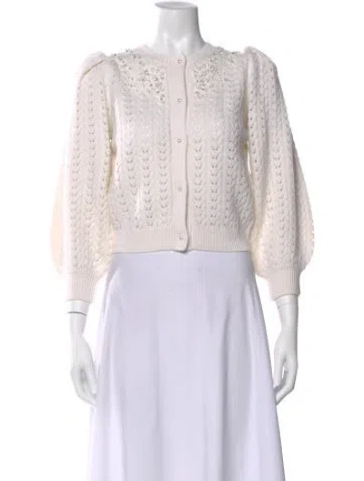 Pre-owned Alice And Olivia Wool Crew Neck Sweater In Neutral
