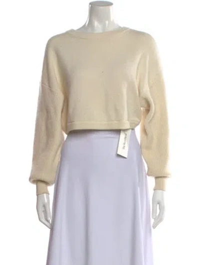 Pre-owned Alice And Olivia Wool Crew Neck Sweater In Neutral
