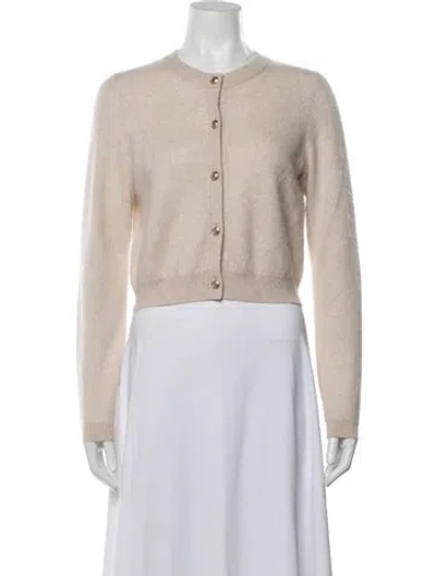 Pre-owned Alice And Olivia Wool Crew Neck Sweater In Neutral